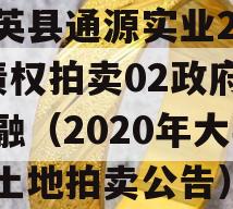 大英县通源实业2023债权拍卖02政府债定融（2020年大英县土地拍卖公告）