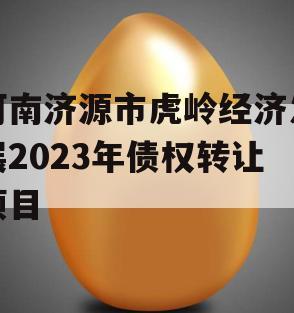 河南济源市虎岭经济发展2023年债权转让项目