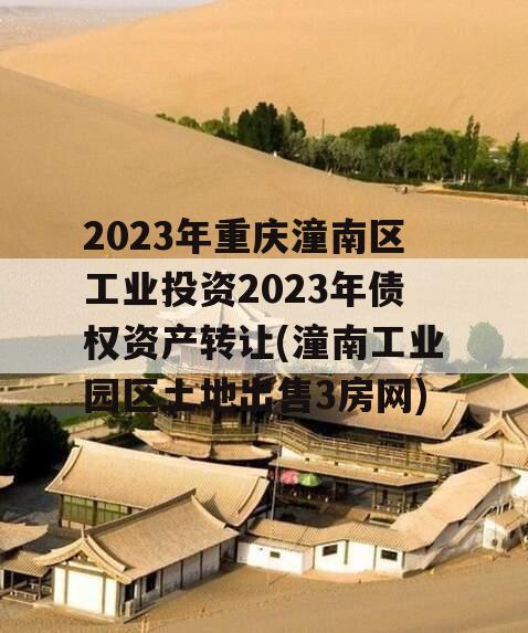 2023年重庆潼南区工业投资2023年债权资产转让(潼南工业园区土地出售3房网)