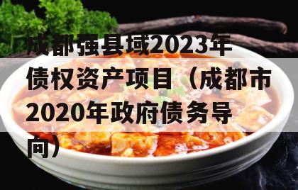 成都强县域2023年债权资产项目（成都市2020年政府债务导向）