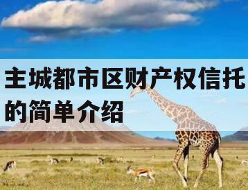 主城都市区财产权信托的简单介绍
