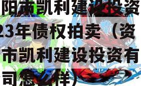 资阳市凯利建设投资2023年债权拍卖（资阳市凯利建设投资有限公司怎么样）