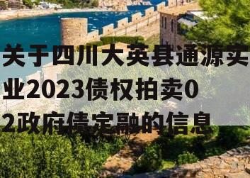 关于四川大英县通源实业2023债权拍卖02政府债定融的信息