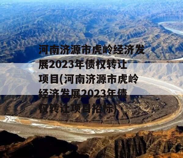 河南济源市虎岭经济发展2023年债权转让项目(河南济源市虎岭经济发展2023年债权转让项目招标)