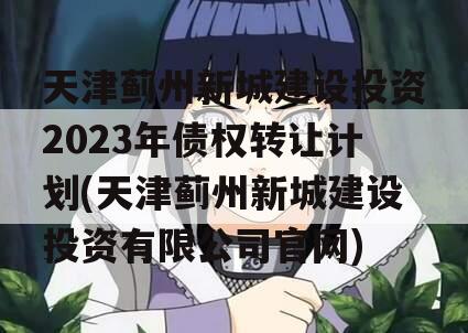 天津蓟州新城建设投资2023年债权转让计划(天津蓟州新城建设投资有限公司官网)