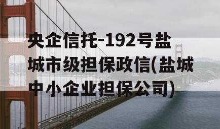 央企信托-192号盐城市级担保政信(盐城中小企业担保公司)