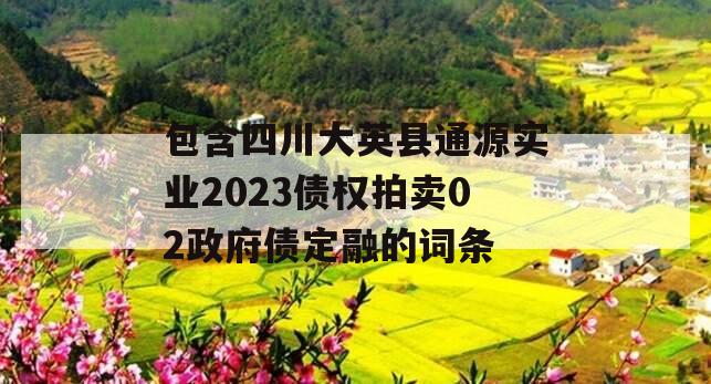 包含四川大英县通源实业2023债权拍卖02政府债定融的词条
