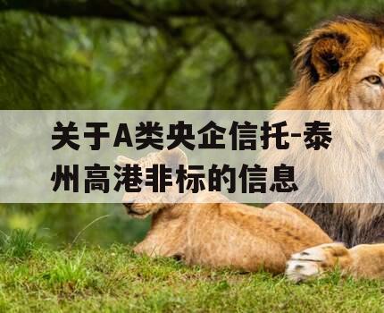 关于A类央企信托-泰州高港非标的信息