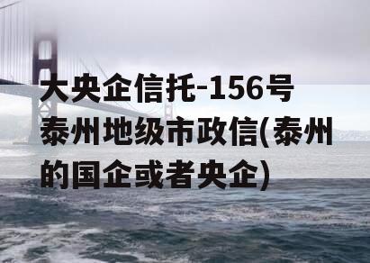 大央企信托-156号泰州地级市政信(泰州的国企或者央企)