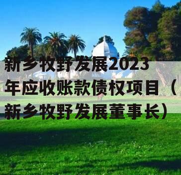 新乡牧野发展2023年应收账款债权项目（新乡牧野发展董事长）