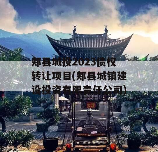郏县城投2023债权转让项目(郏县城镇建设投资有限责任公司)