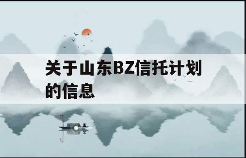 关于山东BZ信托计划的信息