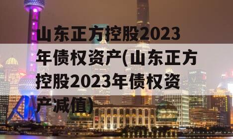 山东正方控股2023年债权资产(山东正方控股2023年债权资产减值)
