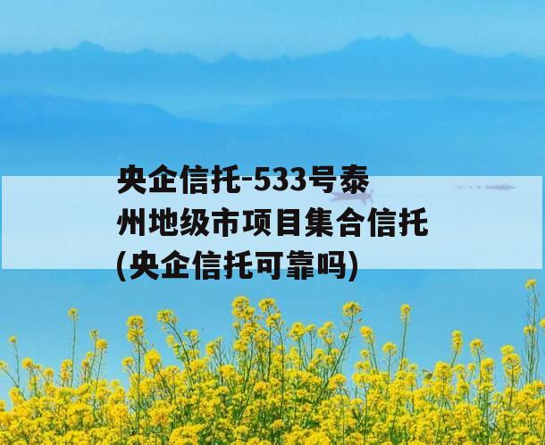 央企信托-533号泰州地级市项目集合信托(央企信托可靠吗)