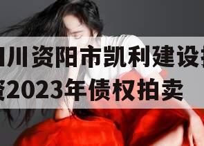 四川资阳市凯利建设投资2023年债权拍卖