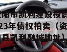 资阳市凯利建设投资2023年债权拍卖（资中县凯利融城地址）