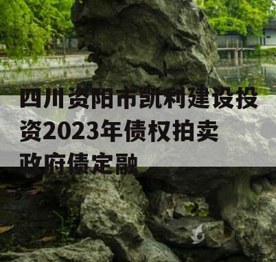 四川资阳市凯利建设投资2023年债权拍卖政府债定融