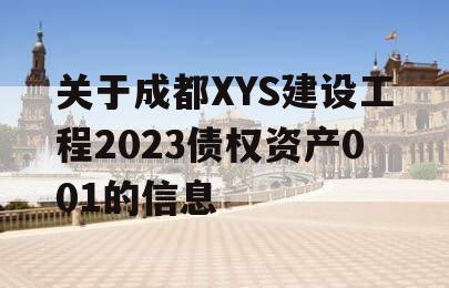 关于成都XYS建设工程2023债权资产001的信息