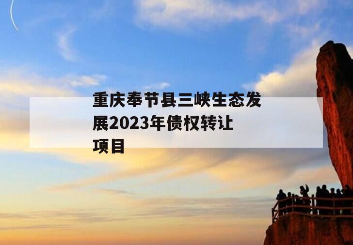 重庆奉节县三峡生态发展2023年债权转让项目