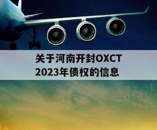 关于河南开封OXCT2023年债权的信息
