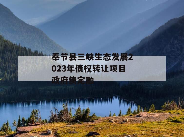 奉节县三峡生态发展2023年债权转让项目政府债定融