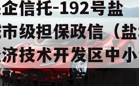 央企信托-192号盐城市级担保政信（盐城经济技术开发区中小企业融资担保有限公司）
