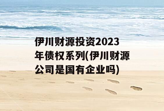 伊川财源投资2023年债权系列(伊川财源公司是国有企业吗)