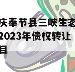 重庆奉节县三峡生态发展2023年债权转让项目