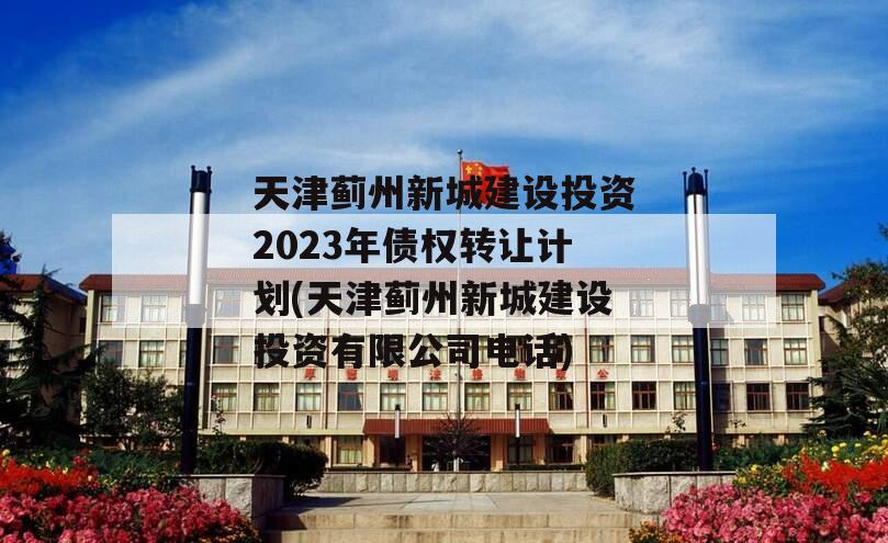 天津蓟州新城建设投资2023年债权转让计划(天津蓟州新城建设投资有限公司电话)