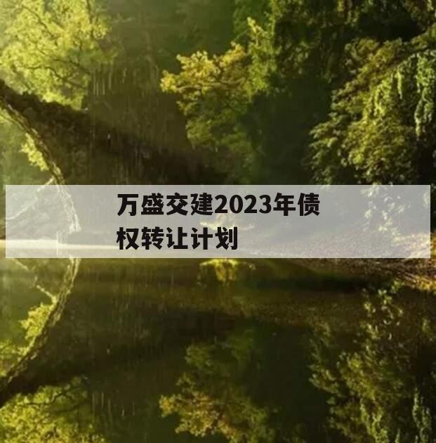 万盛交建2023年债权转让计划