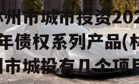 林州市城市投资2023年债权系列产品(林州市城投有几个项目)
