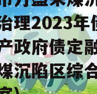 重庆市万盛采煤沉陷区综合治理2023年债权资产政府债定融(淮南采煤沉陷区综合治理办公室)