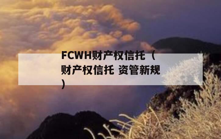 FCWH财产权信托（财产权信托 资管新规）