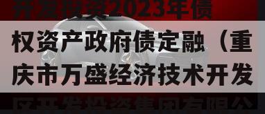 重庆市万盛经开区城市开发投资2023年债权资产政府债定融（重庆市万盛经济技术开发区开发投资集团有限公司）