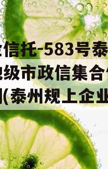 央企信托-583号泰州地级市政信集合信托计划(泰州规上企业名单)