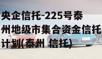 央企信托-225号泰州地级市集合资金信托计划(泰州 信托)