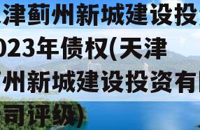 天津蓟州新城建设投资2023年债权(天津蓟州新城建设投资有限公司评级)