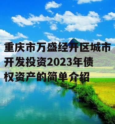 重庆市万盛经开区城市开发投资2023年债权资产的简单介绍