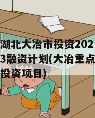 湖北大冶市投资2023融资计划(大冶重点投资项目)