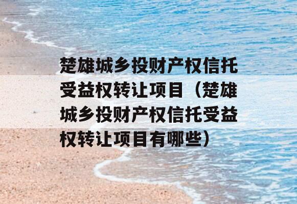 楚雄城乡投财产权信托受益权转让项目（楚雄城乡投财产权信托受益权转让项目有哪些）