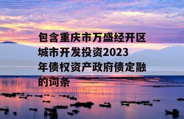 包含重庆市万盛经开区城市开发投资2023年债权资产政府债定融的词条