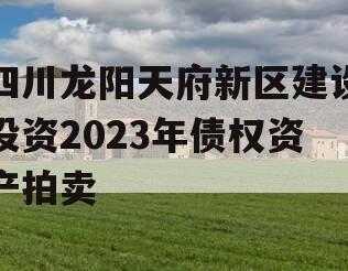 四川龙阳天府新区建设投资2023年债权资产拍卖