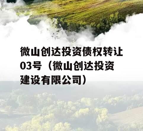 微山创达投资债权转让03号（微山创达投资建设有限公司）