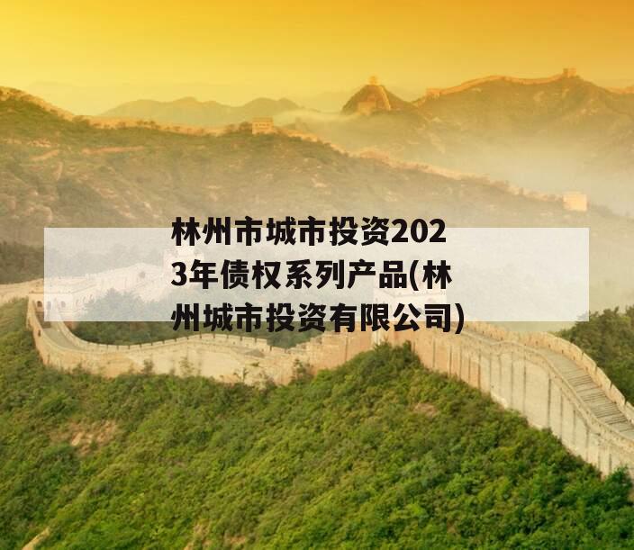 林州市城市投资2023年债权系列产品(林州城市投资有限公司)