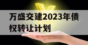 万盛交建2023年债权转让计划