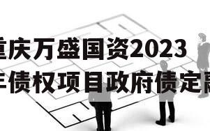重庆万盛国资2023年债权项目政府债定融