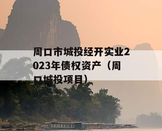 周口市城投经开实业2023年债权资产（周口城投项目）