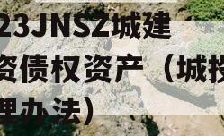 2023JNSZ城建投资债权资产（城投债管理办法）