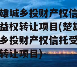 楚雄城乡投财产权信托受益权转让项目(楚雄城乡投财产权信托受益权转让项目)