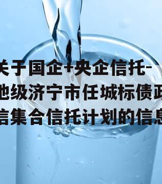 关于国企+央企信托-地级济宁市任城标债政信集合信托计划的信息